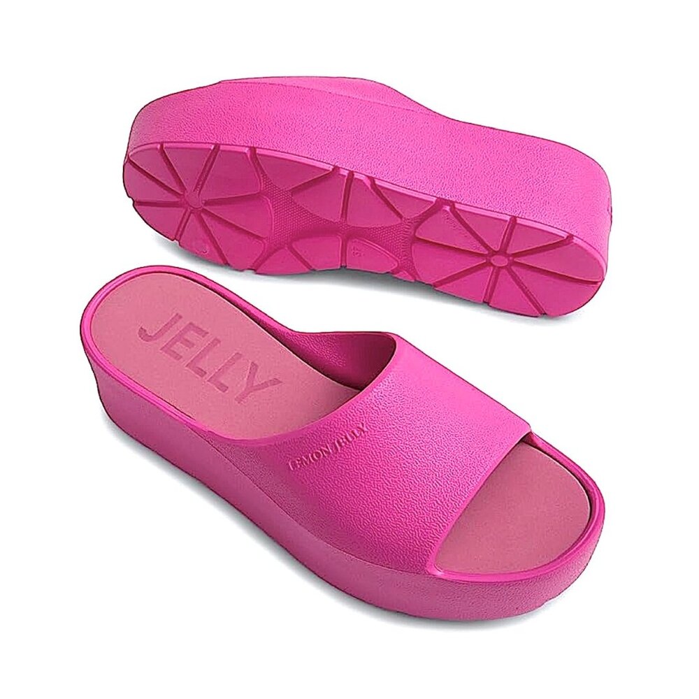 Lemon Jelly Sunny Platform Sandals in Fuchsia Pink